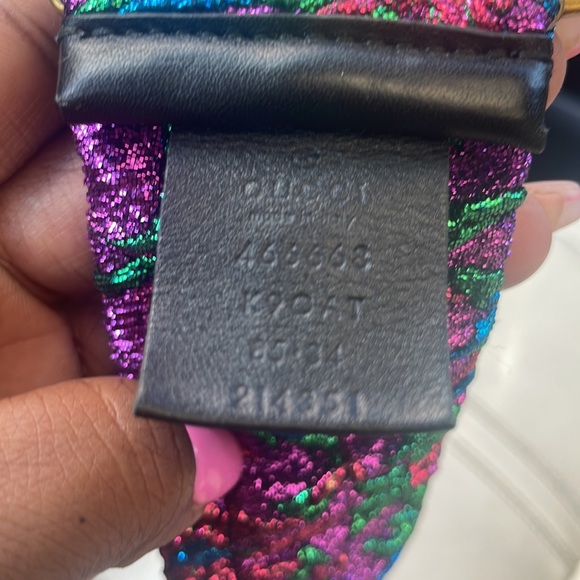Gucci belt purple with Gucci head interlocks one size authentic - Picture 3 of 4